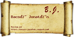 Bacsó Jonatán névjegykártya